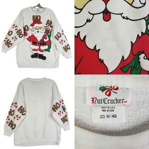 Vintage Nutcracker Sweatshirt Pullover Christmas Santa Claus Plus Size XL ? USA